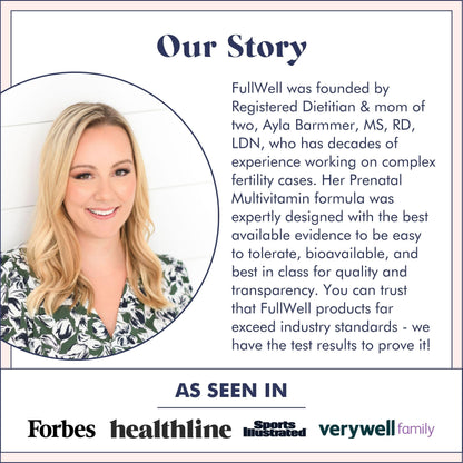 FullWell Prenatal Vitamins Lemon | choline, folate, vitamin D for fetal growth, brain development