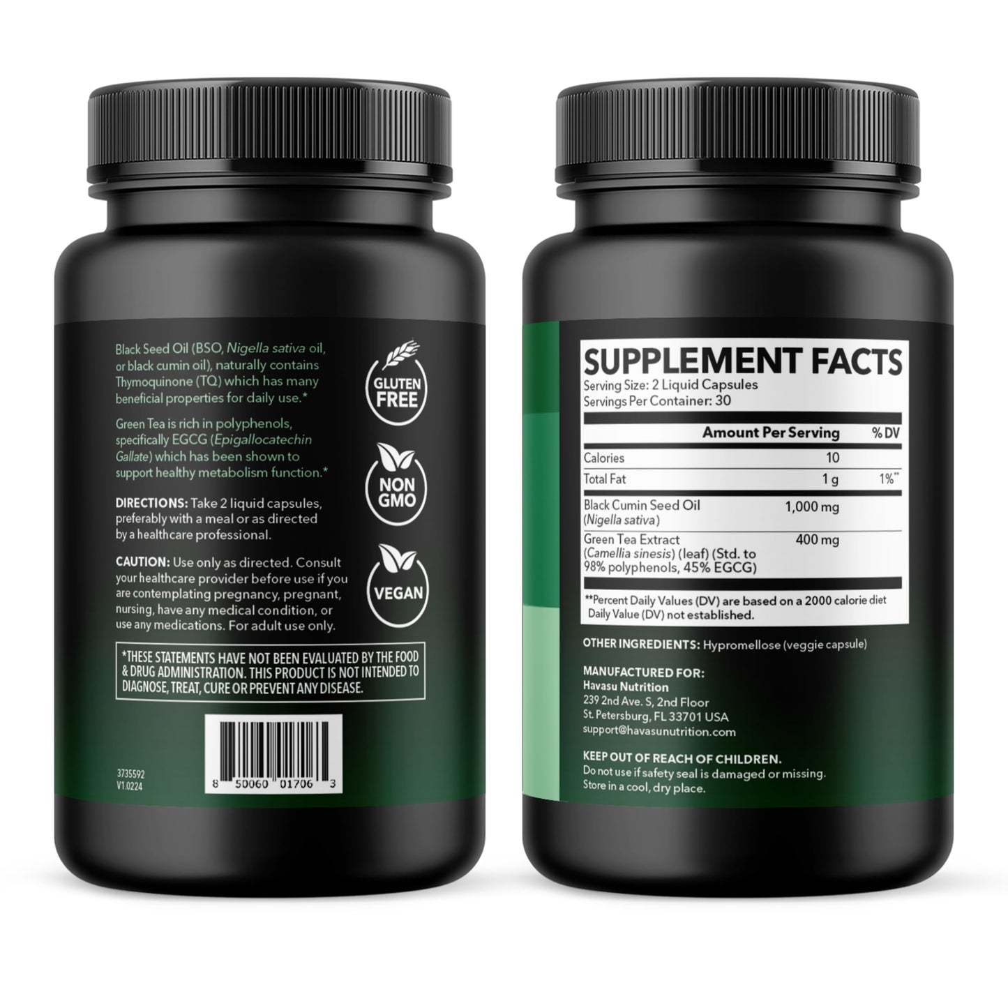 Black Seed Oil Capsules, Vegan, Non-GMO, Cold-Pressed Nigella Sativa, 90ct | 1500mg Per Serving Black Cumin Supplement for Skin Health, Immune Function, and Digestive Health, Unflavored, 30 Servings