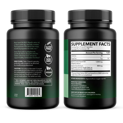Black Seed Oil Capsules, Vegan, Non-GMO, Cold-Pressed Nigella Sativa, 90ct | 1500mg Per Serving Black Cumin Supplement for Skin Health, Immune Function, and Digestive Health, Unflavored, 30 Servings