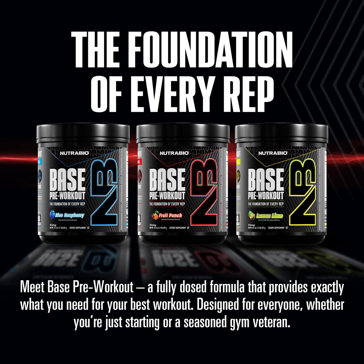 NutraBio Base Pre-Workout Powder 200mg Caffeine, Sustained Energy, Focus, Endurance, Pump, Sugar Free, Clean Preworkout for Men and Women - Beta Alanine, L-Tyrosine, 30 Servings - Lemon Lime