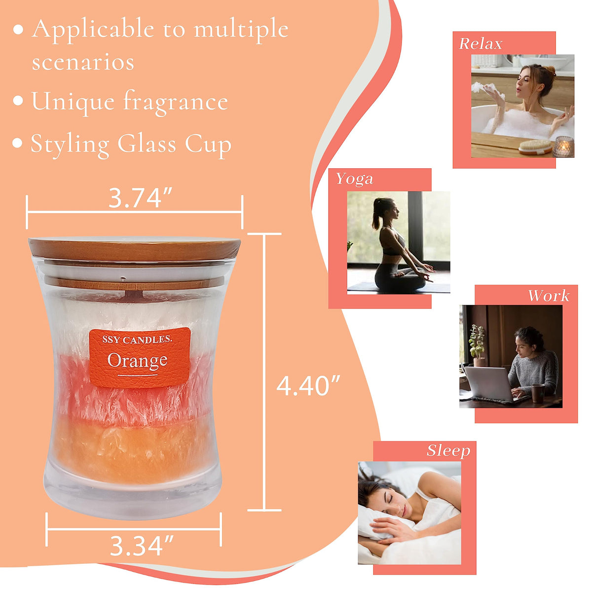 Citrus Jar Aromatherapy Candle Scented Candle Handmade Soy Candles Wood Candles Wick Fragrance