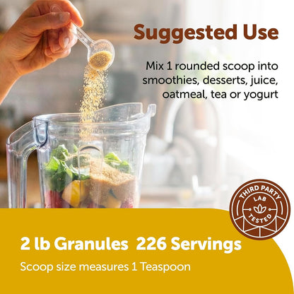 Micro Ingredients Golden Monk Fruit Sweetener with Allulose, 2 lbs, Pouch, 1:1 Brown Sugar Substitute, No Erythritol, No Aftertaste, 0 Calorie Alternative for Baking, Coffee, Tea, Keto, Vegan-Non-Gmo