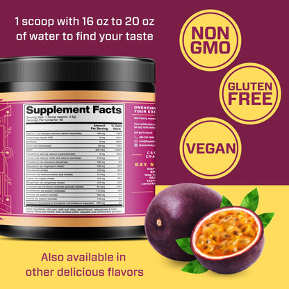 KEY NUTRIENTS Multivitamin Electrolytes Powder No Sugar - Delicious Passion Fruit