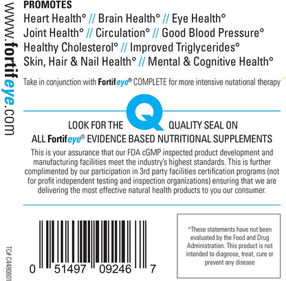 Fortifeye Super Omega-3 Max Fish Oil - 60 Count - Quadruple Strength Ultra-Pure rTG Omega-3-2400mg EPA + DHA in 2 Softgels - Expertly Concentrated & Purified in Norway from Wild Fish - Lemon Flavor