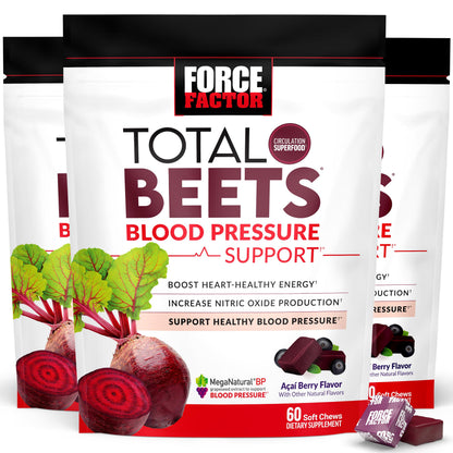 Force Factor Total Beets Blood Pressure Support Nitric Oxide Supplement