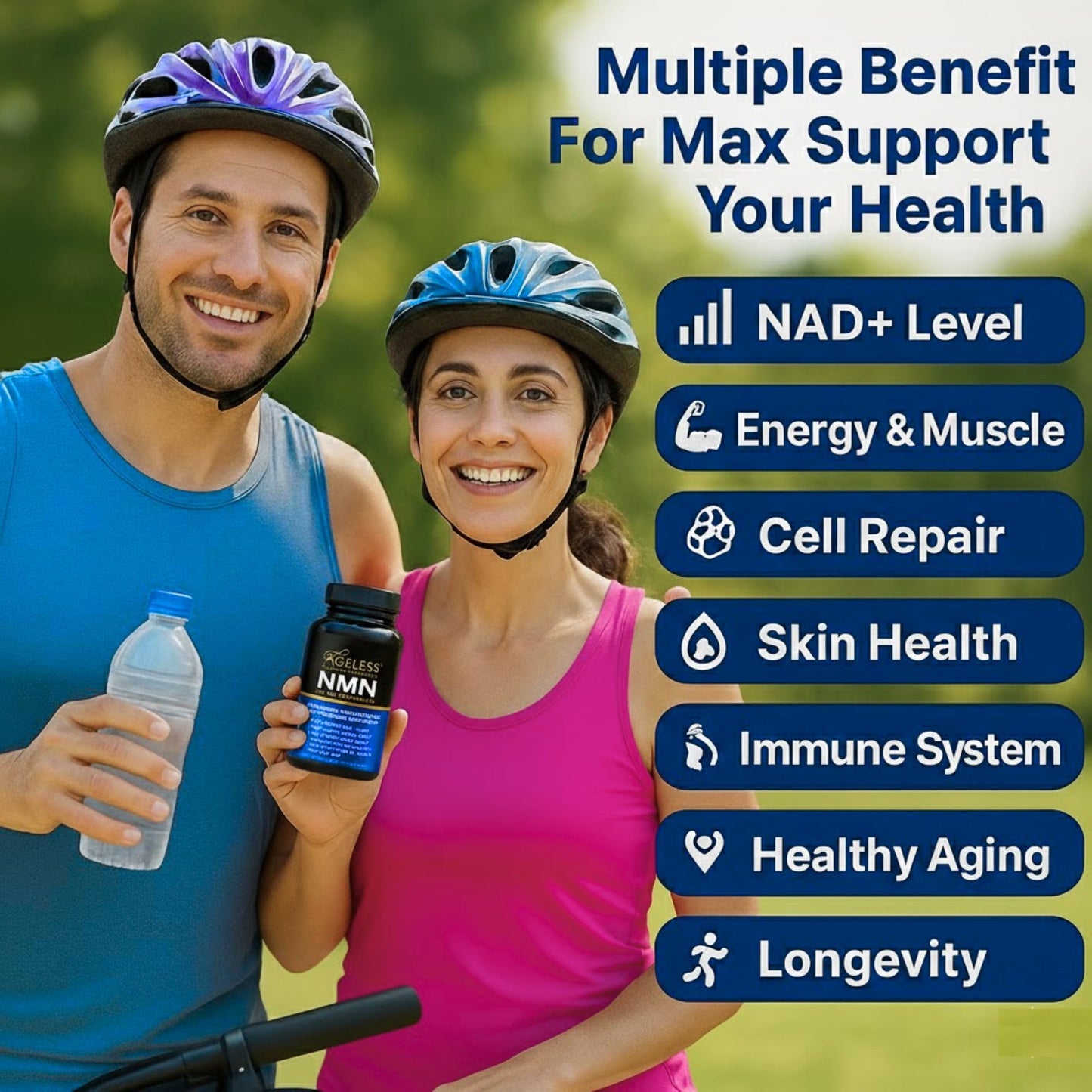 NMN Supplement 500mg For Women & Men 90 Capsules, Supports skin health | 99% Pure Nicotinamide Mononucleotide, NAD Boost for Healthy Aging & Cellular Energy, Longevity Support, Non-GMO Vegan