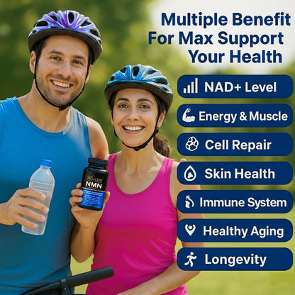 NMN Supplement 500mg For Women & Men 90 Capsules, Supports skin health | 99% Pure Nicotinamide Mononucleotide, NAD Boost for Healthy Aging & Cellular Energy, Longevity Support, Non-GMO Vegan