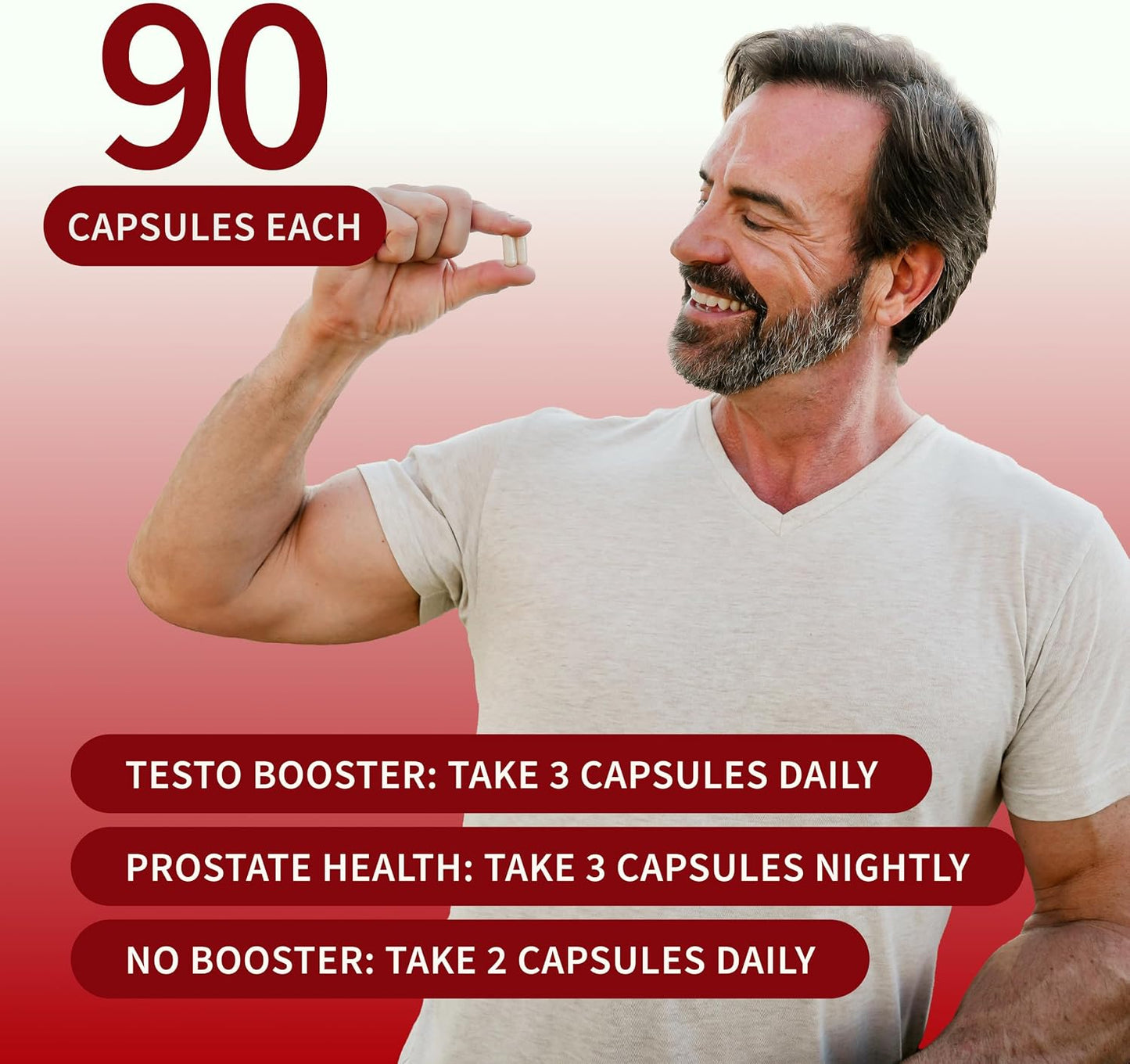 Snap Supplements Big Boy Bundle, Daily Men's Health Support, 90 Caps. Each | Includes Prostate Health with Saw Palmetto for Men, Testo Booster for Men & Nitric Oxide Booster, Vegan, Non-GMO, Gluten-Free