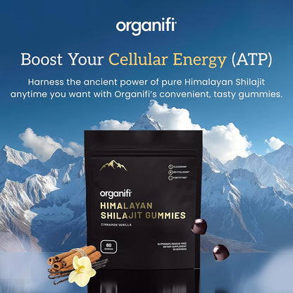 Organifi Shilajit Gummies - Himalayan Shilajit for Men and Women with PrimaVie Shilajit, 40-Plus Trace Minerals, and More - Hormone Balancer, Boosts Cellular Energy, Beats Fatigue, and More, 60 Count