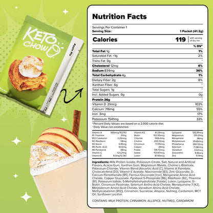 Keto Chow Chocolate Peanut Butter Meal Replacement Shake Powder, 3 Meals