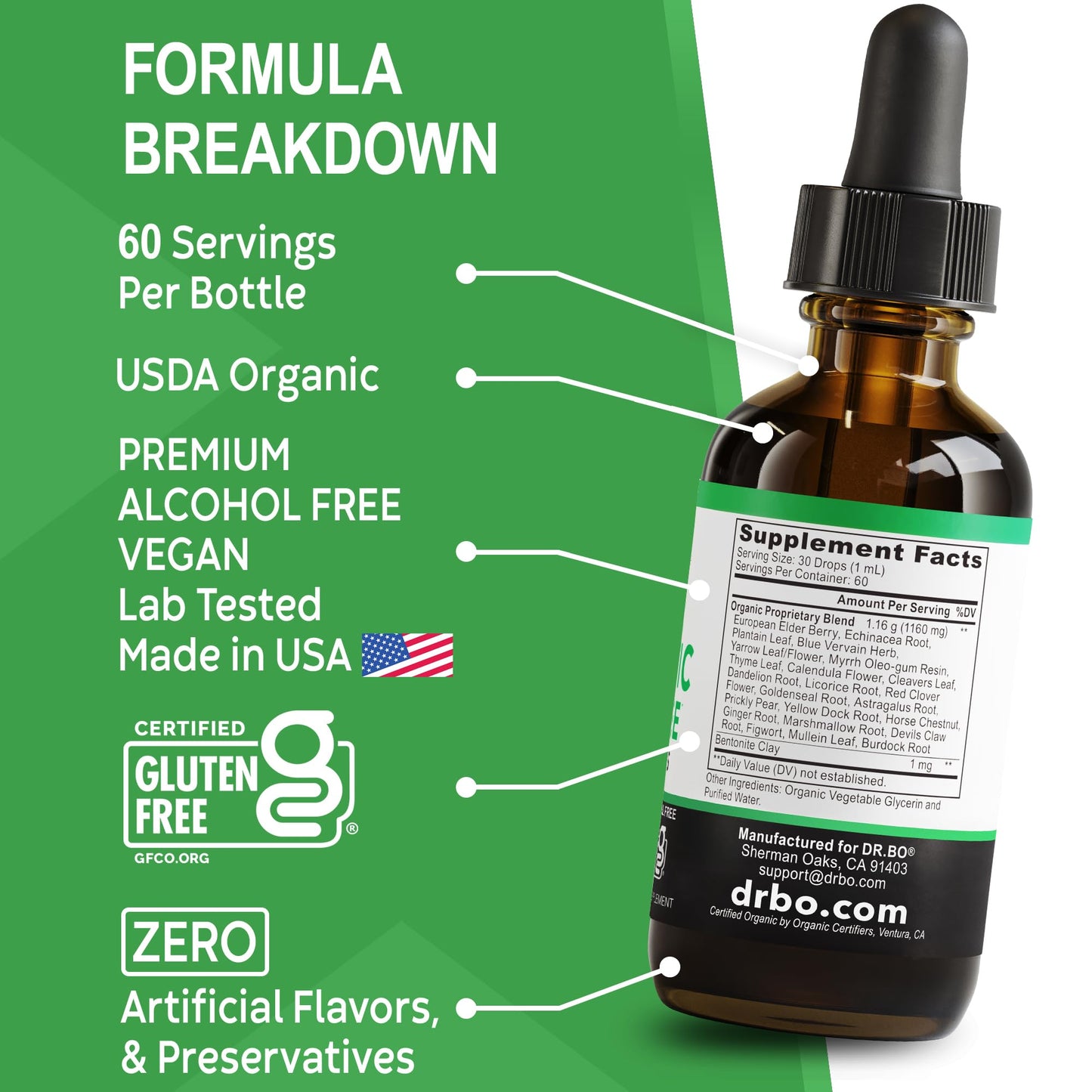 Lymphatic Drainage Supplements Drops - Organic Lymphatic Support Liquid Drops Cleanse with Echinacea, Lymph System Support Supplement, Lymph Node Detox Cleanse System Drainage - 1oz Non-GMO Organics