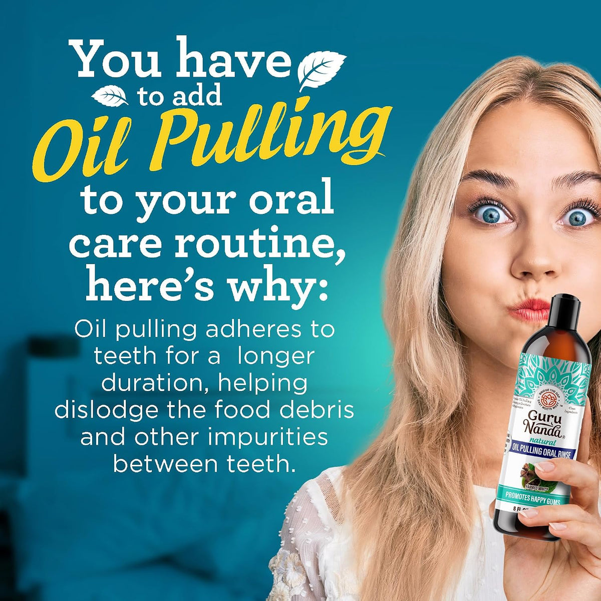 GuruNanda Daily Oral Care Bundle – Hydroxyapatite Toothpaste & Coconut Oil Pulling Mouthwash for Stronger Teeth & Happier Gums
