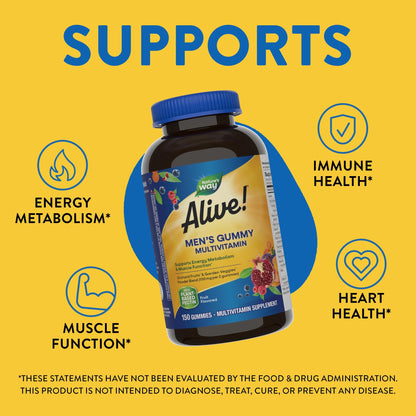 Nature's Way Alive! Men's Daily Gummy Multivitamin, Supports Energy Metabolism