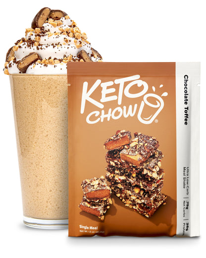 Keto Chow Chocolate Peanut Butter Meal Replacement Shake Powder, 1 Meal