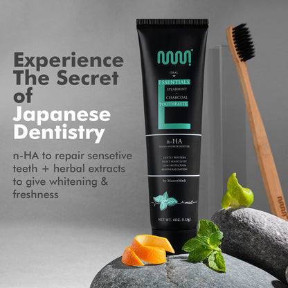 MasterMedi Nano Hydroxyapatite Toothpaste with Xylitol – Fluoride & SLS Free, Remineralizing Formula for Whitening, Sensitive Teeth, Enamel Repair & Strength, Magic Mint, 4 oz (Pack of 1)