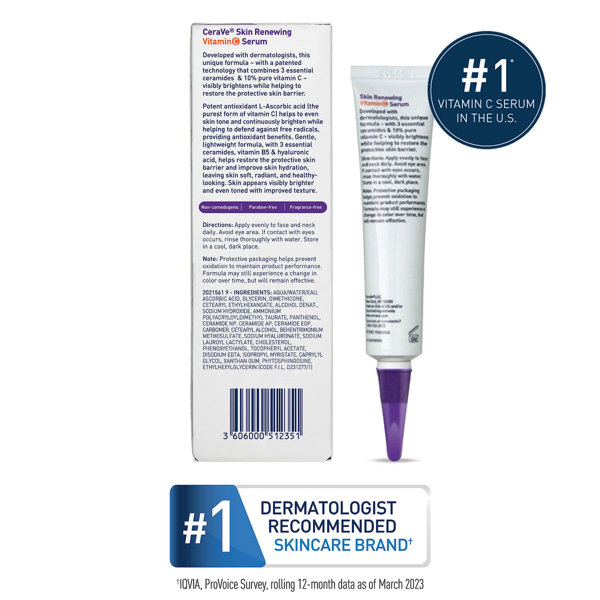 CeraVe Vitamin C Serum with Hyaluronic Acid | Skin Brightening Serum for Face