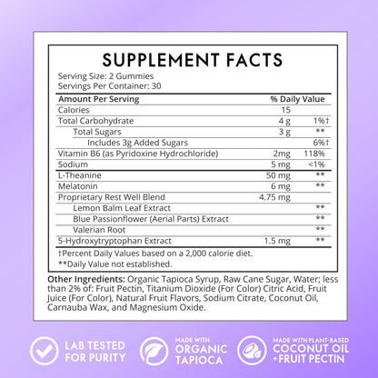 Sugarbear Sleep Aid Gummies for Adults with Melatonin 6mg, Magnesium