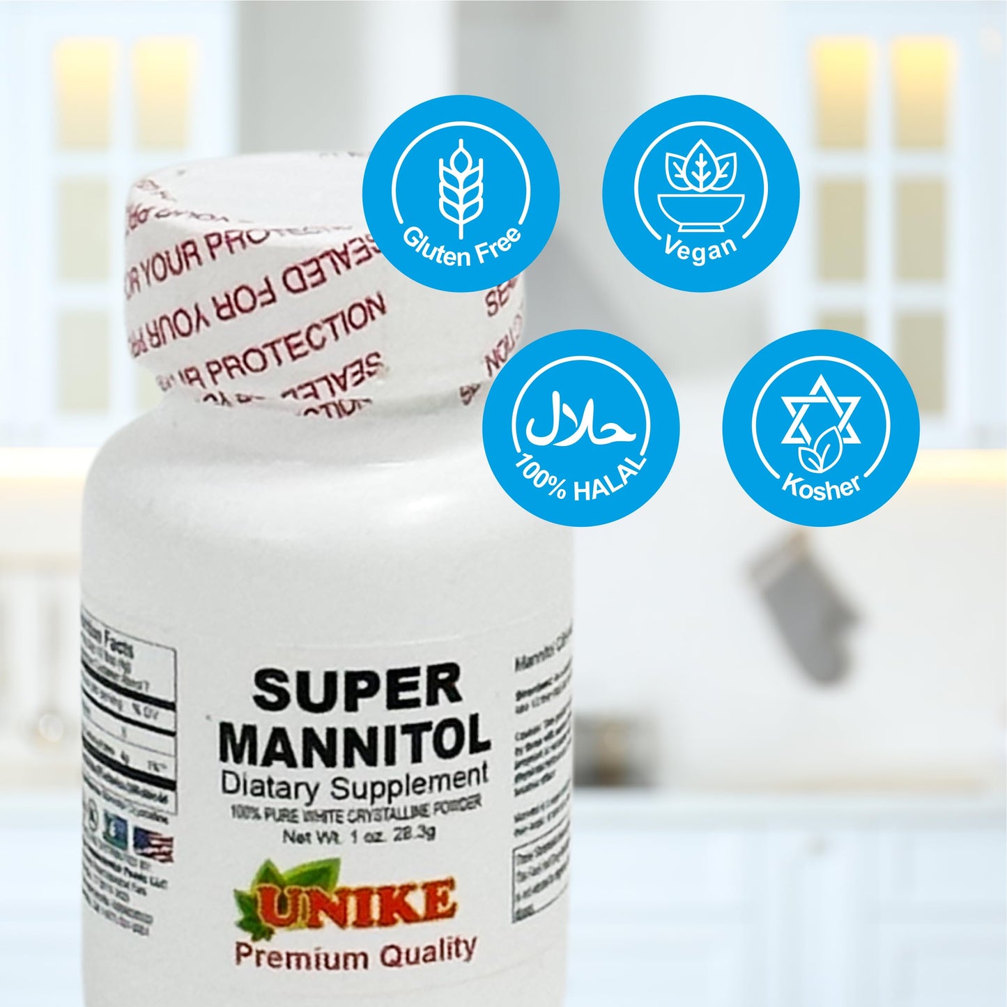 Unike Nutra Mannitol Powder - Mannitol Sweetener, Sugar Substitute, Mannitol Supplement, Natural & Gluten Free, 4g per Servings, Premium Mannitol Powder, 1kg (2.2 lbs) (Pack of 1)