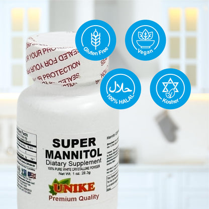 Unike Nutra Mannitol Powder - Mannitol Sweetener, Sugar Substitute, Mannitol Supplement, Natural & Gluten Free, 4g per Servings, Premium Mannitol Powder, 1kg (2.2 lbs) (Pack of 1)