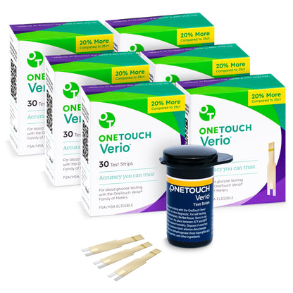 OneTouch Verio Test Strips for Diabetes Value Pack - 180 Count | Diabetic