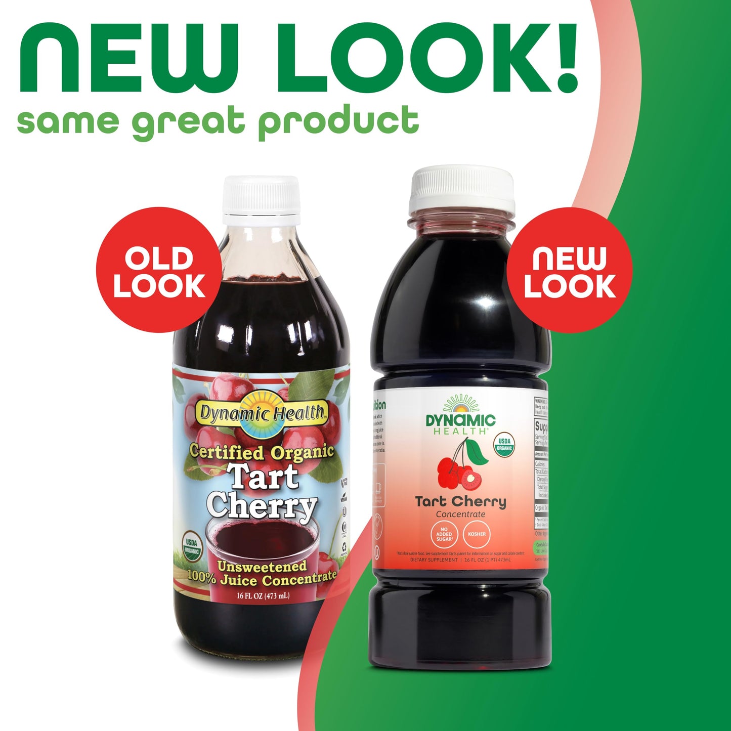 Dynamic Health Organic Tart Cherry Juice, Unsweetened 100% Juice Concentrate, Antioxidants Supplement, No Sweeteners or Additives, Vegan, Gluten Free, BPA Free (32oz)