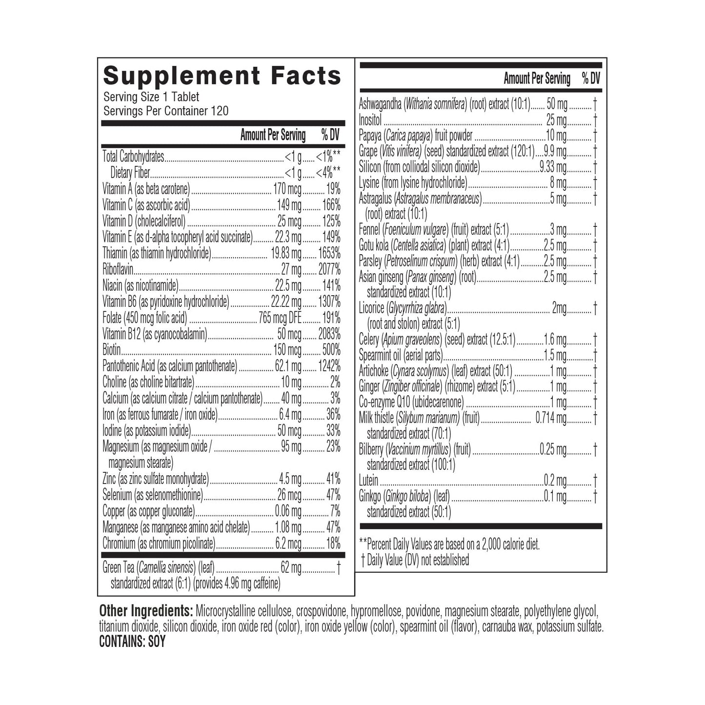 Swisse Daily Multivitamin for Men 50 and Over | 39 Vitamins, Antioxidants and Minerals + Adaptogens | Energy & Immune Support | Mens 50+ Multivitamins Supplement | 60 Tablets