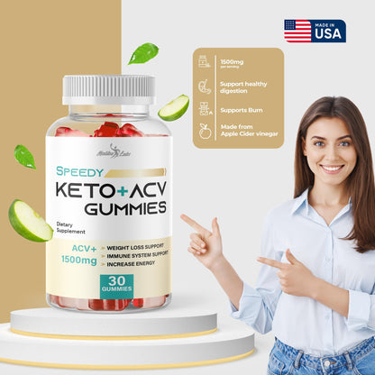 Speedy Keto acv Gummies- 1500mg Once a Day Keto Bites, Time Released Advanced Ketogenic