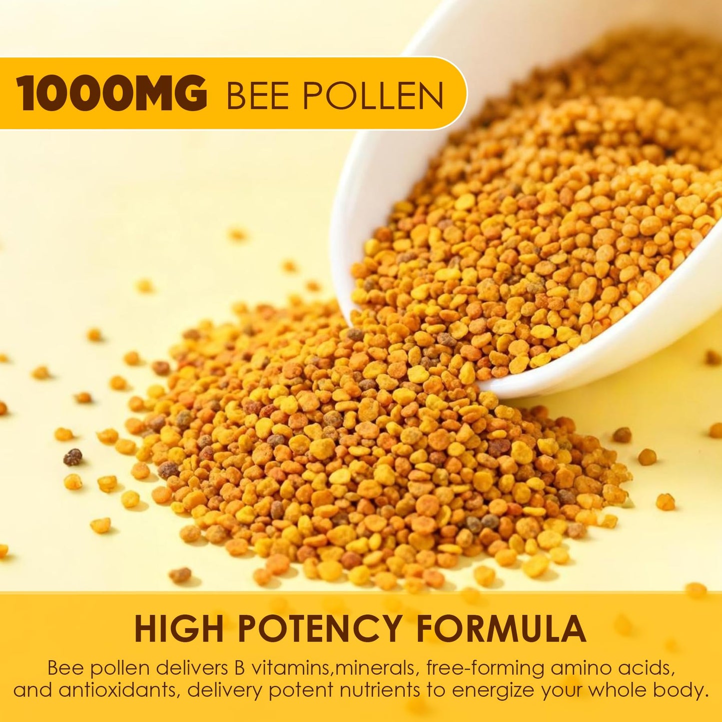 Nextdia Bee Pollen Organic 1000mg, w/Propolis, Royal Jelly, Sugar Free Bee Pollen Gummies Rich in B-Vitamin, Antioxidants, Amino Acids, Bee Pollen Supplement for Energy, Skin & Immune (1 Pack)