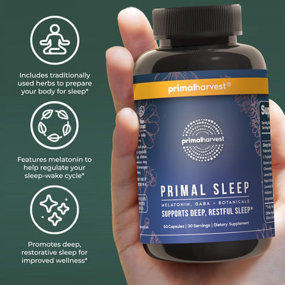 Primal Harvest Sleep - Daily Supplement, Gluten & Dairy Free, for Men & Women