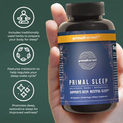 Primal Harvest Sleep - Daily Supplement, Gluten & Dairy Free, for Men & Women