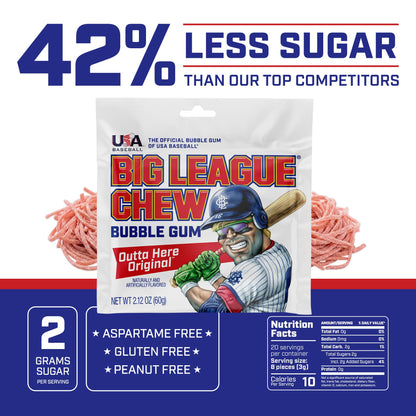Big League Chew Variety Pack - Chewing Bubble Gum, Pack of 7 Flavors
