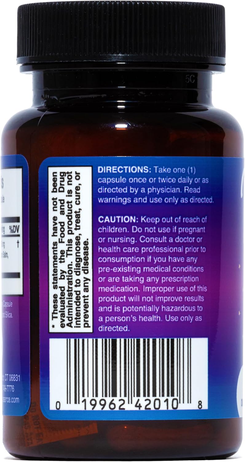 Natural Sleep Aid Supplement for Calm, Restful Nights, Vegan | Helps You Relax and Quiet Your Mind to Fall Asleep Faster, Stay Asleep Longer, and Wake Up Feeling Refreshed, 30-Day Supply