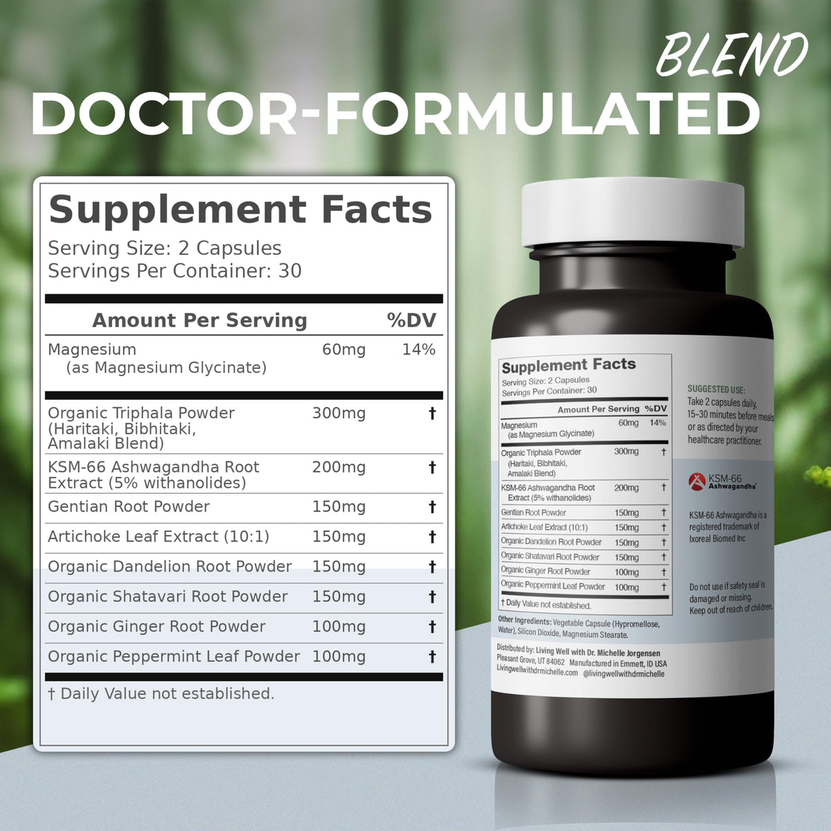 Living Well Dr. Michelle Tribiotic Repair Probiotic Prebiotic Supplement