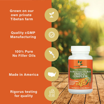 SeabuckWonders Sea Buckthorn Oil Blend, Omega-7 Complete, Max Potency, 120 Count