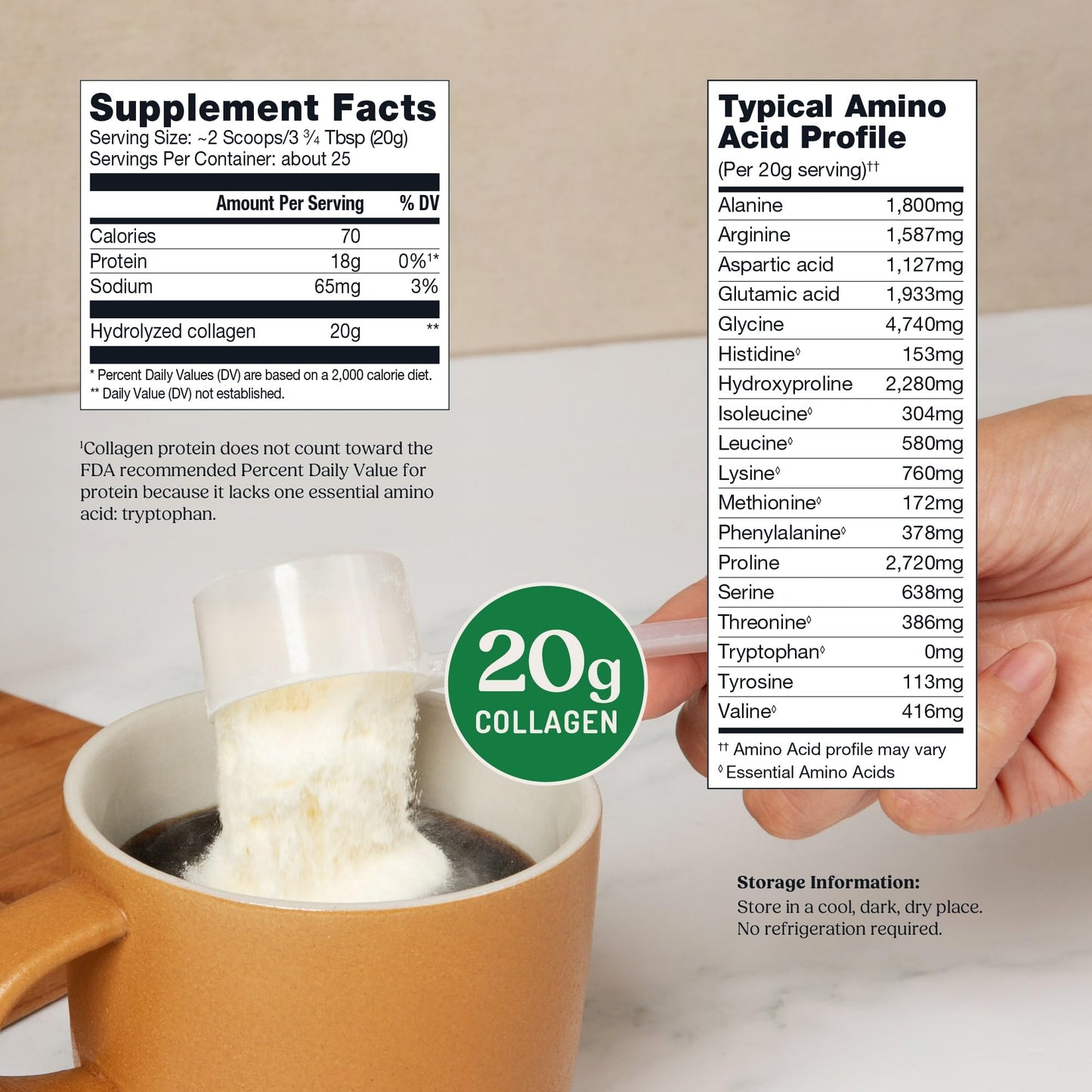 Bulletproof Unflavored Collagen Peptides Powder, 20g Grass-Fed Collagen Protein and Amino Acids for Skin, Bones and Joints, 17.6 Ounces