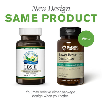 Nature's Sunshine Lower Bowel Stimulator - Helps Relieve Constipation - Cleanse & Detox Your Colon with Natural Herbal Ingredients - 25 Servings - 100 Vegcaps