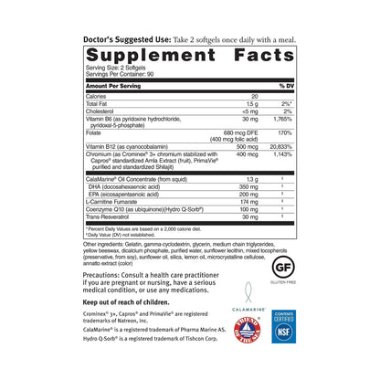 Dr. Sinatra Omega Q Plus 100 Resveratrol – Omega-3 Supplement Supports Heart Health and Provides Antioxidant Power with 100mg of CoQ10 and Resveratrol (180 softgels)