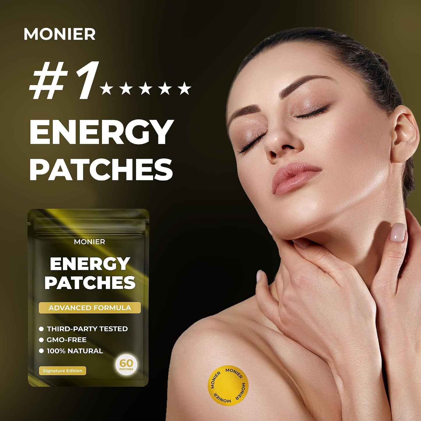 Energy Patches with B12 - Advanced B-Vitamin Complex + Natural Caffeine | Signature Edition For Women & Men, Energy & Focus, 60 Day Supply
