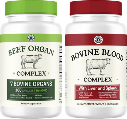 Left Coast Performance Grass Fed Beef Organ Supplement + Bovine Blood and Beef Liver Supplement - 100% Grass Fed, New Zealand Pasture Raised - No Fillers, Hormone & Antibiotic Free