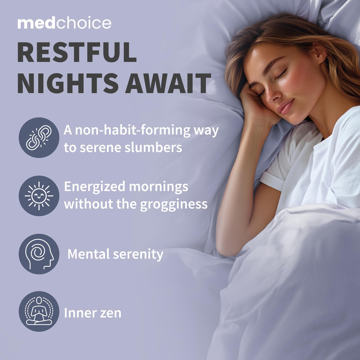 MEDCHOICE 12-in-1 Melatonin-Free Sleep Support Capsules, 90ct