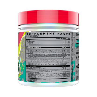 GHOST Greens Powder, Guava Berry - 30 Servings - 19 Superfood Greens & Reds Powder, Fruits, Vegetables, Spirulina, & Chlorella, Prebiotics, 10 Billion CFU Probiotic & Digestive Enzymes - Gluten-Free