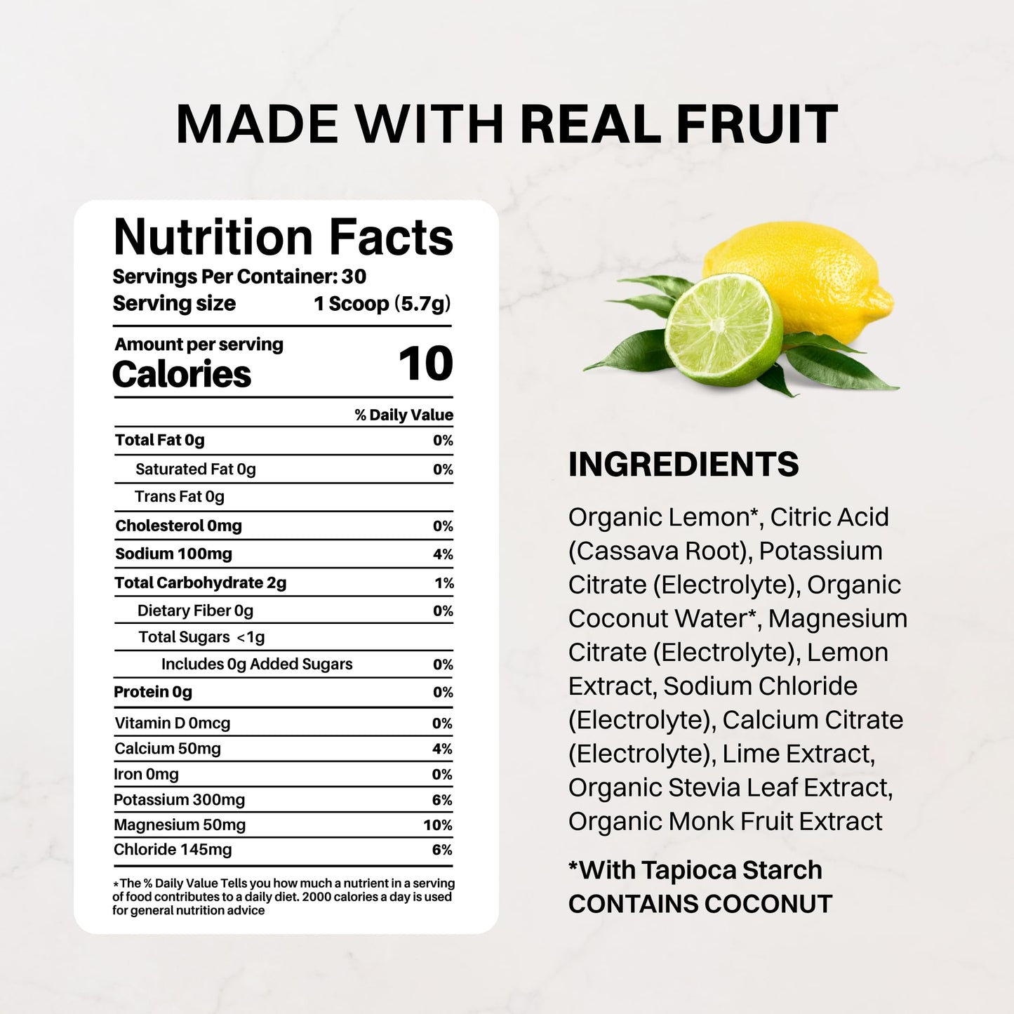 Blue Hawaiian Electrolytes Drink Mix | 30 Servings | Organic Coconut Water, Spirulina & 5 Key Electrolytes