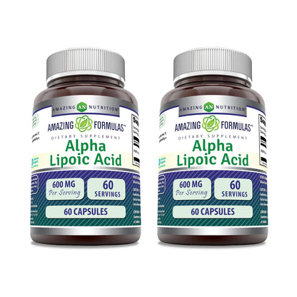 Amazing Formulas Alpha Lipoic Acid | 600 Mg Per Serving Supplement | Capsules | Non-GMO | Gluten Free | Made in USA (1 Pack | 120 Count)