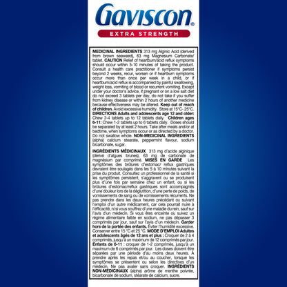 Gaviscon Extra Strength Fruit Antacid 60 Tablets
