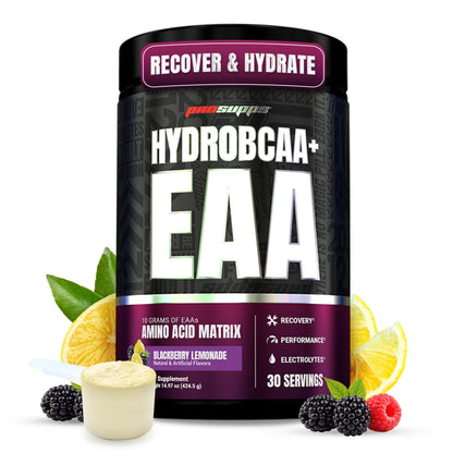 ProSupps HydroBCAA Essential Amino Acids Powder, BlackBerry Lemonade - Workout Supplement with BCAA, EAAs & Electrolytes for Hydration & Recovery - Stimulant-Free, Soy & Gluten-Free - 30 Servings