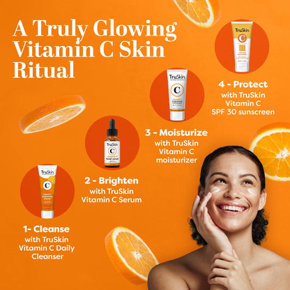 TruSkin Vitamin C Face Cream - Brightening Daily Moisturizer, 2 fl oz | Vitamins C & E, B5, Jojoba Oil & Green Tea to hydrate, nourish and support smooth, radiant-looking skin