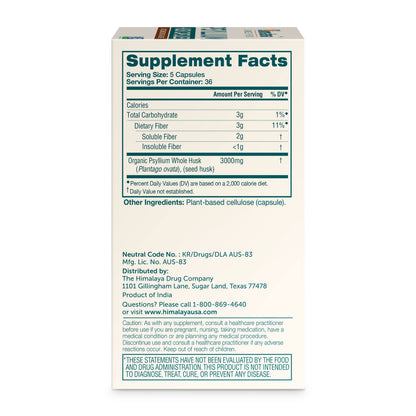 Himalaya Organic Psyllium Whole Husk Fiber Supplement,Unflavored,12 oz