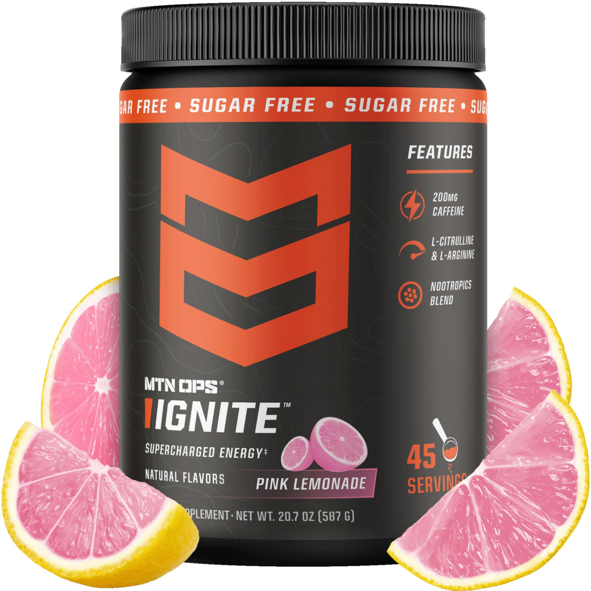 MTN OPS Ignite Energy Powder, Zero Sugar, Tiger's Blood