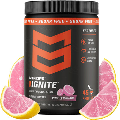 MTN OPS Ignite Energy Powder, Zero Sugar, Tiger's Blood