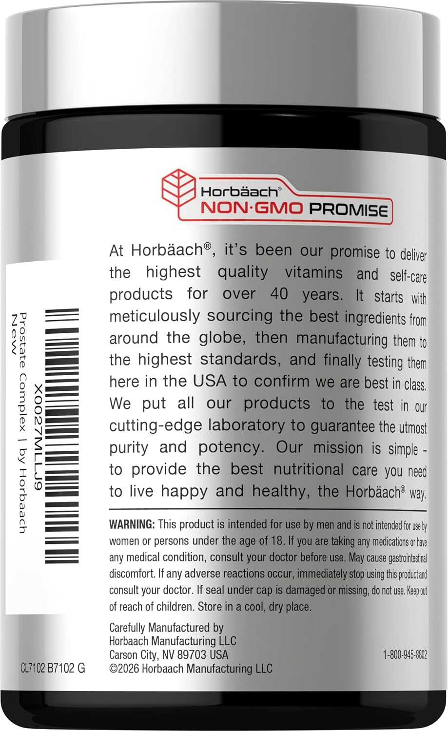 Horbaach Prostate Supplement for Men | 200 Capsules | Advanced Complex with Saw Palmetto, Pygeum, Stinging Nettle | Non-GMO and Gluten Free